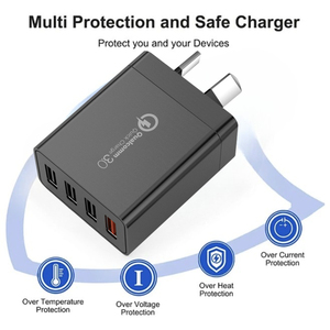 <span class=keywords><strong>Chargeur</strong></span> mural USB 4 ports QC3.0 54W avec prise US EU AU UK, adaptateur rapide multi-téléphones pour Xiaomi <span class=keywords><strong>Huawei</strong></span> Samsung iPhone, <span class=keywords><strong>chargeur</strong></span> de voyage - Product Image 6