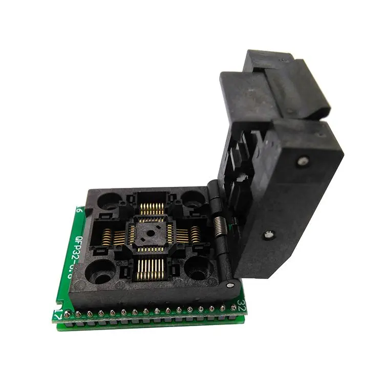 IC51 IC Programmer SMD IC Tester TQFP32 Socket Block Program ATMEGA328P-AU STM8 0.8mm Pitch 7*7mm IC Test Socket Adapter