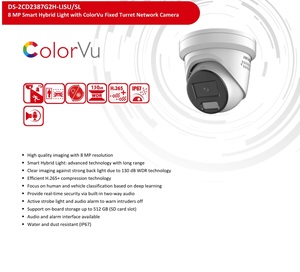 Telecamera di Rete IP Turret Hik Originale DS-2CD2387G2H-LISU/SL 8MP ColorVu Smart-Hybrid-Light AcuSense Audio Bidirezionale PoE Nera 2.8mm - Product Image 5