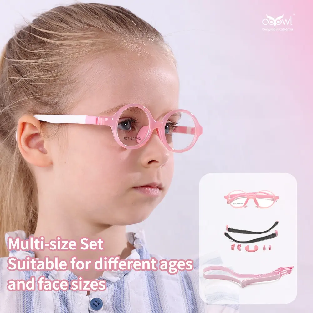 Set kacamata anak-anak bingkai tr90 kualitas tinggi digunakan dengan berbagai aksesoris ukuran kaki Cermin ukuran yang berbeda