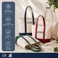 Bolsa de Mano de Algodón con Logotipo Personalizado, Bolsa de Compras Promocional, Bolsa de Hombro con Patrón de Letras para Regalo