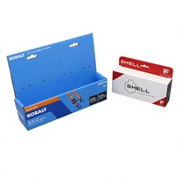Boîte d'emballage en papier recyclé personnalisée avec logo, trou de suspension brillant pour accessoires électroniques, jetons, vente en gros