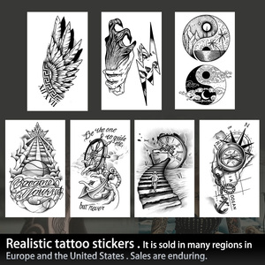 สัญลักษณ์กอธิคที่สมจริงรอยสักชั่วคราวมีปีกเข็มทิศกึ่งถาวรรอยสักสมุนไพรกันน้ำได้นาน2สัปดาห์สำหรับแขน - Product Image 3