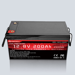 Ampxell แบตเตอรี่ที่เก็บพลังงานในบ้าน12V LiFePO4 200AH สามารถสื่อสารได้ IP66พลังงานแสงอาทิตย์ติดผนังกันน้ำและกันฝุ่น - Product Image 1
