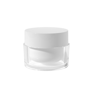 Plastic Jar Wholesale 30g 50g Plastic Round Cosmetic Double Wall Powder Acrylic Cream Jar With White Lid For Body Butter Container
