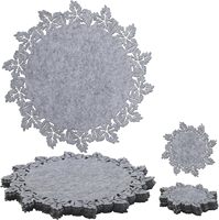 Napperons ronds en feutre avec sous-verres Ensemble de 6 napperons antidérapants Napperons résistants à la chaleur Décorations de table d'automne pour table à manger