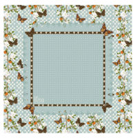 Tapis de jeu de mahjong vert olive peint à la main avec hortensia blanc, tapis de table antidérapant en caoutchouc absorbant les chocs