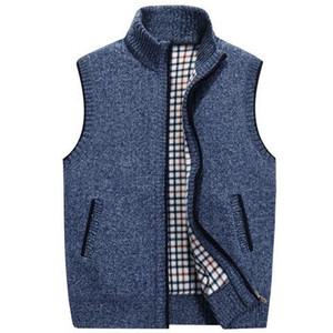Suéter sin mangas de lana gruesa de felpa para <span class=keywords><strong>hombre</strong></span> <span class=keywords><strong>gordo</strong></span> de gran tamaño con cuello levantado para <span class=keywords><strong>hombre</strong></span> abrigo de talla grande - Product Image 3