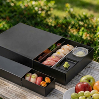 Scatola Bento per Sushi di Grado Alimentare all'Ingrosso con Vasetto per Salsa, Stile Cassetto, Confezione da Asporto per Ristoranti di Sushi e Catering