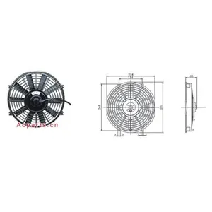 Actemax吸气交换直叶10英寸80w冷凝器风扇电机通用12v交流冷凝器风扇