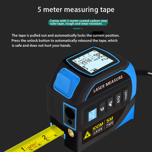 डिजिटल स्क्रीन के साथ लेजर टेप माप उपकरण 16 फीट मापने वाला टेप क्षेत्र वॉल्यूम फीट/इंच/इन/मीटर दूरी मीटर का उन्नयन करें - Product Image 2