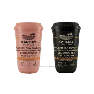 KARMAY Lemon Tea <b>Cup</b> With Lid 700ml Round <b>Plastic</b> Beverage Container Custom Printed Takeaway <b>Cup</b> - Product Image 4