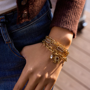 สร้อยข้อมือแฟชั่น จี้รูปนก โซ่ทอง โลหะผสมสังกะสี เครื่องประดับ ของขวัญ อุปกรณ์เสริม - Product Image 3