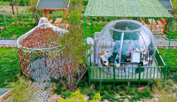 Pleine maison claire lucarne ronde Lamping Dome Igloo Tente Polycarbonate Dome House Room