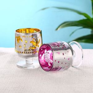 Vasos de Vidrio sin Plomo, Personalizados con Electroplacado Colorido e Impresión de Logotipo, Vasos Pequeños para Vino Tinto de 1.5 oz, Vasos de Chupito para Bar y Fiestas - Product Image 5
