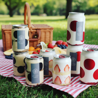 Nouvelle conception de canettes en plastique transparent jetables avec logo personnalisé, 330 ml, avec couvercles à clipser pour thé au lait, jus, gâteau, smoothie, marque XJ