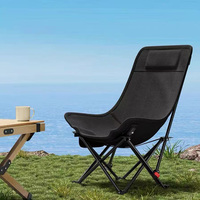 Chaise pliante à dossier haut, durable, portable, pour jardin, cuisine extérieure, salle à manger, pêche, camping