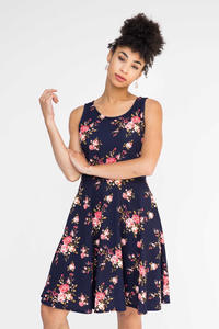 فستان مطبوع بالكامل بشعار مخصص مع جيوب للنساء مقاس كبير فضفاض بدون أكمام برقبة دائرية فساتين كاجوال واسعة - Product Image 3