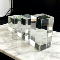 Bloc de cristal transparent personnalisé de haute qualité, gravé au laser 3D, poli, écologique, pour cadeaux promotionnels de mariage
