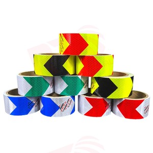 5cm*25m Yellow Black Arrow Safety Sticker Honeycomb Adhesive Material Reflector Strips Vinyl Roll <strong>Reflective</strong> <strong>Tape</strong> - Product Image 1