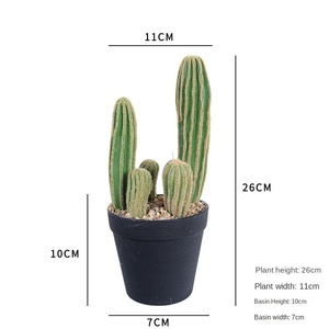 Cactus du désert, simulation d'intérieur, petits ornements de sol en plastique, faux arbres de sable pour la décoration de vitrine de centre commercial, paysage - Product Image 6