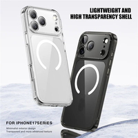 Étui magnétique antichoc transparent de luxe pour iPhone 18 Pro Max 17 Air 17 Pro 17 Pro Max, coque arrière rigide antichoc compatible avec la recharge sans fil