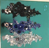 Applique en dentelle 3D brodée, dentelle florale 3D pour corsage, patch en dentelle