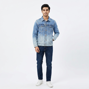 Chaqueta de Hombre de Diseño Premium 2026, Resistente al Viento, Venta al Por Mayor, Color Azul Denim, Otoño, con Capucha, Estilo Vintage, 100% Algodón - Product Image 1