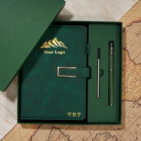 à boucle Logo personnalisé estampage de feuille d'or rechargeable Journal d'affaires carnet de cadeau d'entreprise