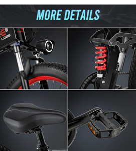 Vélo de montagne électrique pliable 48V, cadre en alliage d'aluminium, batterie au lithium, moteur à moyeu, batterie intégrée - Product Image 5