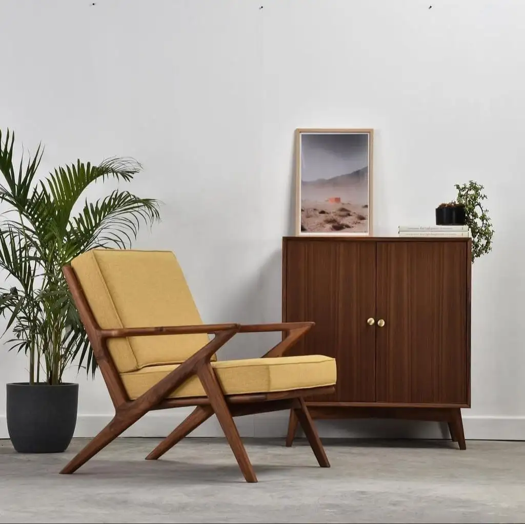 Chaise de salle à manger moderne de luxe, style royal antique et vintage, fauteuil canapé rembourré avec bras en bois massif et tissu