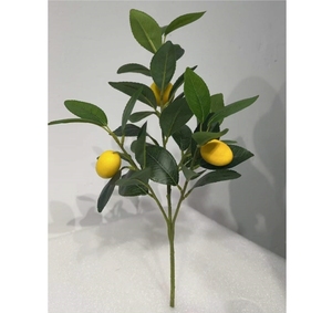 Màu vàng chanh cây chi nhánh chanh trái cây chi nhánh Nhà máy trái cây nhựa Lụa Nhân Tạo chanh chi nhánh cho nhà hàng quán cà phê trang trí nội thất - Product Image 2