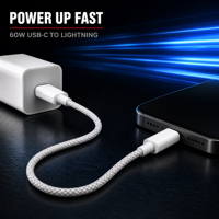 Câble USB PD 60W, design tressé, alliage d'aluminium tressé, compatible avec ordinateur portable, moniteur, téléphone portable