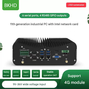 PC industrial sin ventilador BKHD Intel i5 1135G7 i7 1165G7 con 2 LAN, 6 COM, RS485, GPIO, amplio voltaje y miniordenador. - Product Image 1