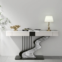 Entrée de luxe lumineuse avec tiroir Console Table moderne simple Table d'appoint Couloir Allée Console murale Armoire