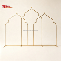 Nouvelle Arrivée - Cadre de toile de fond en forme de gourde dorée, style arabe moderne, pour la décoration d'événements de mariage