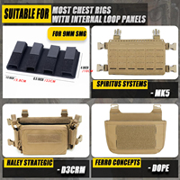 Porte-chargeur tactique Quad 9MM avec bande élastique et attaches auto-agrippantes pour une rétention sécurisée et un retrait rapide pour MK5, D3 Chest Rig