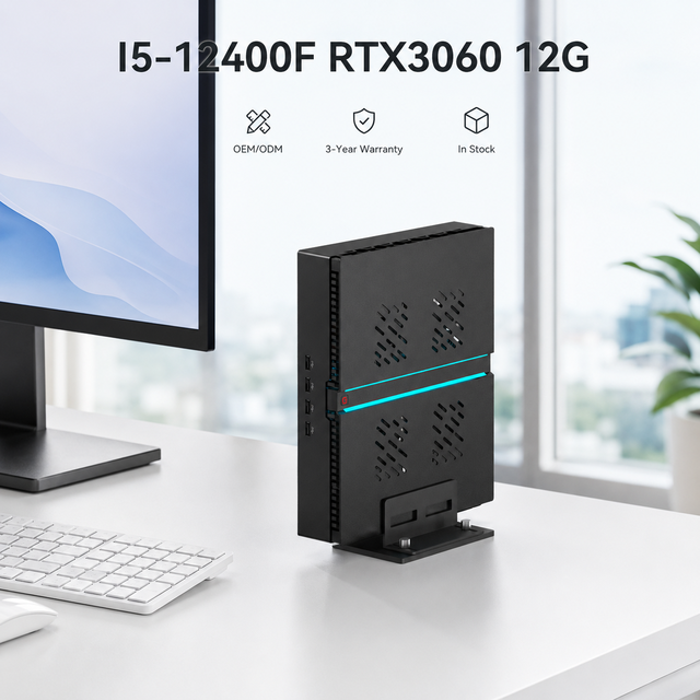I5-12400F/I7-12700F/I9-12900F RTX 3060 12GB Mini PC DDR5 PCIe 4.0 SSD 2 Lan Gaming Mini PC for CAD Design 8K Outputs Optical
