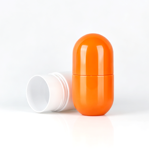 Bouteille en plastique de grande capacité (500 ml) en forme de capsule, emballage plastique vide personnalisé pour compléments en poudre - Product Image 6