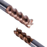 Fraise à bout sphérique à 2 cannelures de micro-diamètre série NBS, revêtement NX, HRC70, pour l'usinage de précision des moules en acier trempé