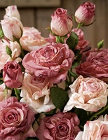 Bouquet de roses artificielles, 10 têtes par bouquet, plusieurs couleurs au choix, mélange de couleurs personnalisé pour la décoration de la maison, des tables de mariage