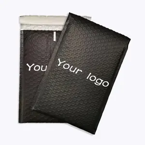 Kunden spezifisches Logo Verpackungs material Druck Lieferung Poly Bag Black Bubble Mailer Gepolsterter Umschlag