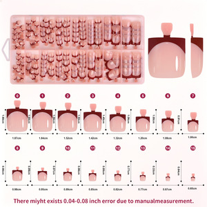 160 faux ongles carrés courts à presser pour les orteils, série couleur nude, pré-finis, pour manucure des pieds, DIY, salon <span class=keywords><strong>de</strong></span> manucure - Product Image 4