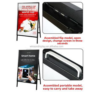 Sắt xách tay quảng cáo hiển thị <span class=keywords><strong>Stand</strong></span>-outdoor hai mặt hiển thị đứng cho Áp phích - Product Image 5