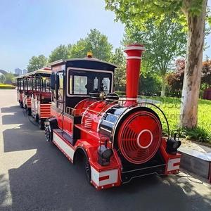 Equipo <span class=keywords><strong>de</strong></span> parque al aire libre 29 asientos 1 <span class=keywords><strong>locomotora</strong></span> 3 vagones Tren sin rieles <span class=keywords><strong>de</strong></span> lujo con aire acondicionado - Product Image 6