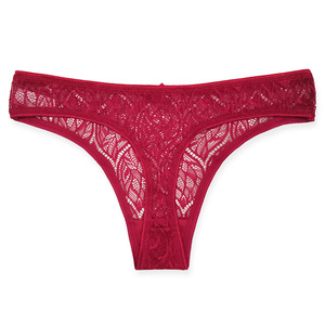 Damen Günstige Nylon-Spitzen-Tangas Sexy Transparente G-String Unterwäsche Atmungsaktive Niedrig Geschnittene Alltags-Slips mit Einfarbigem Muster Gestrickt - Product Image 3