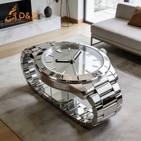 Table basse en acier inoxydable en forme de montre D&Z Art Group, table d'appoint moderne et créative, mobilier de luxe pour salon, décoration d'hôtel