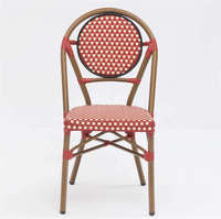 Chaise de bistrot en rotin PE de style français, table et chaises de restaurant, chaises en rotin tressé imperméables pour l'extérieur, vente en gros