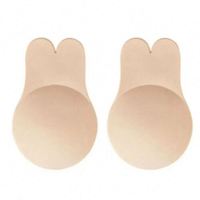 I-0016 Cache-tétons réutilisables sexy en forme d'oreilles de lapin, patch liftant pour la poitrine, auto-adhésif, en Spandex/Coton, soutien-gorge push-up sans armatures, bonnet uni