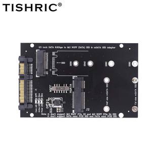 TISHRIC <span class=keywords><strong>M</strong></span>.<span class=keywords><strong>2</strong></span> SATA NGFF/MSATA至SATA固态硬盘适配器6.0英镑/秒支持电脑笔记本电脑台式机扩展板的二合一转换器卡 - Product Image 1